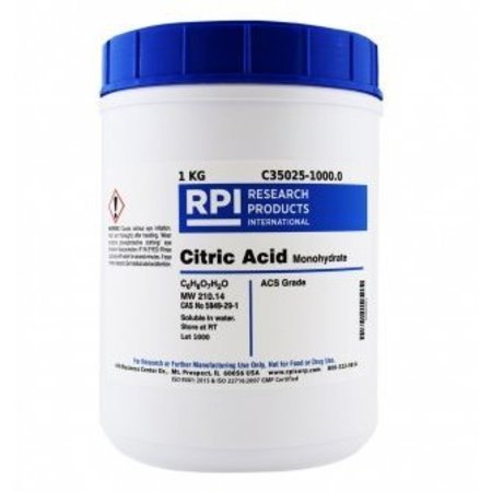 RPI Citric Acid, Monohydrate, ACS Grade, 1 KG C35025-1000.0